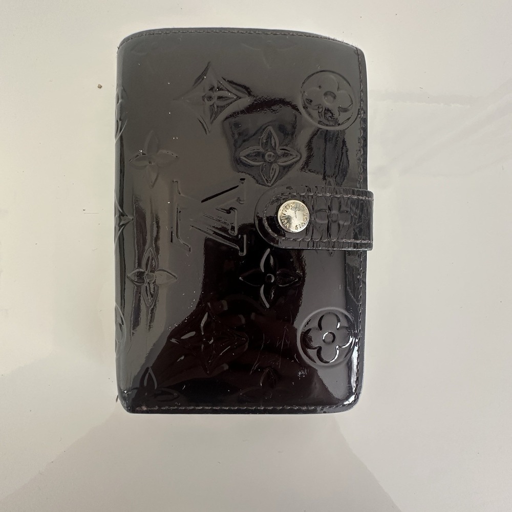 Louis Vuitton Vernis Monogram French Wallet Amarante Patent Leather Made France‎